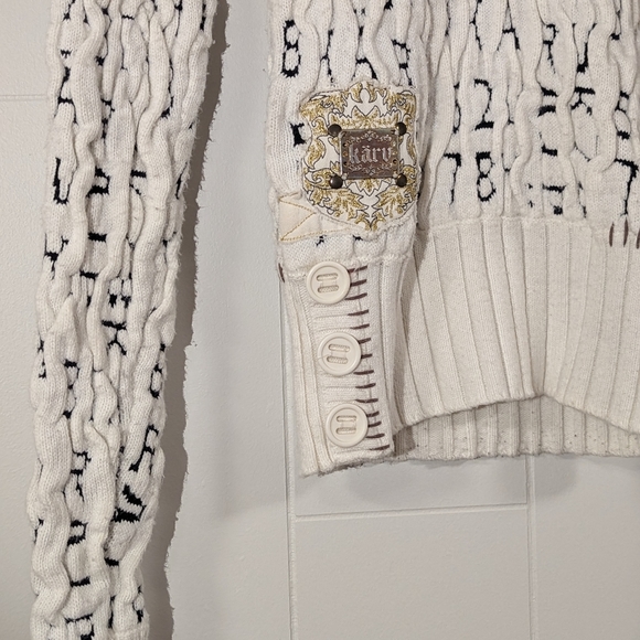 Vintage Karv 90s Y2K Style White Ribbed Chunky Sweater Women's Small - Picture 4 of 6